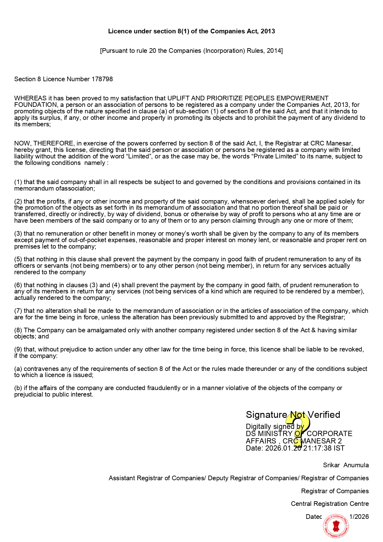 Section 8 License